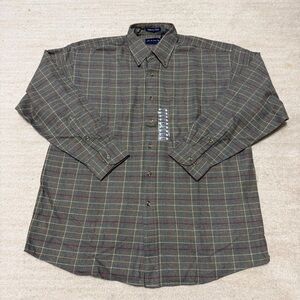 Vintage GANT Tisburry Cloth Flannel Plaid Button-Down Shirt Men's Large NWT